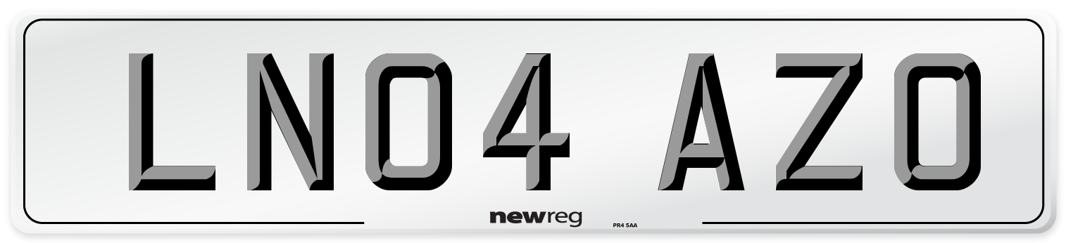 LN04 AZO Number Plate from New Reg